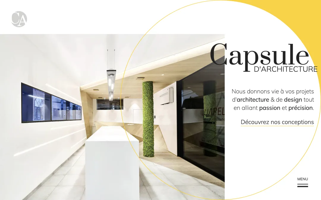 A screenshot of Capsule d'Architecture's website