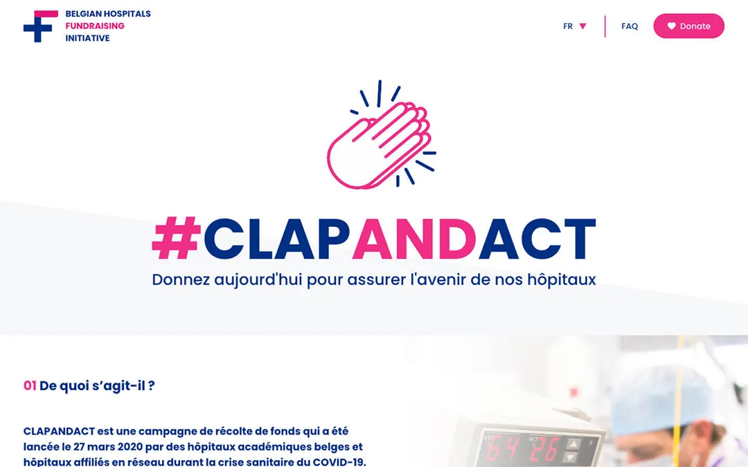 A screenshot of Clap and Act website